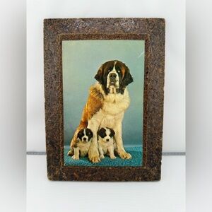 Vintage St. Bernard Dog Family Decorative Plaque